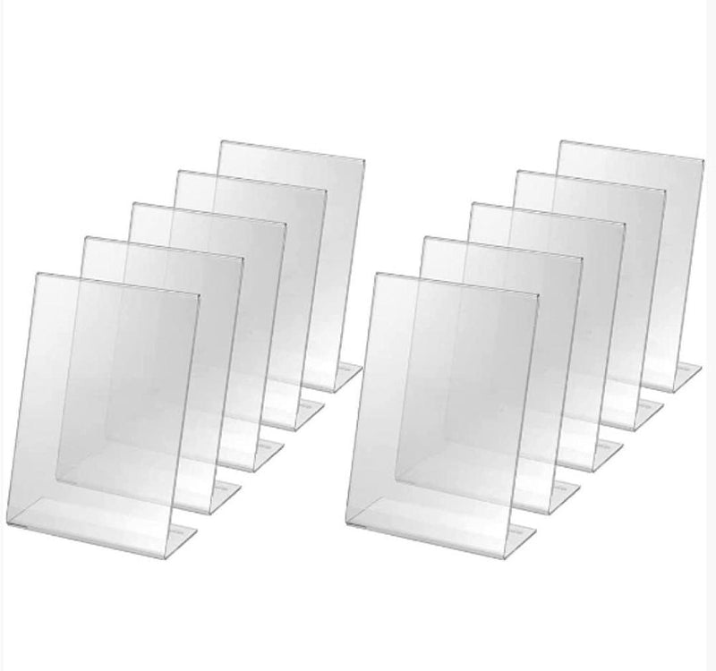 10 - Pack Single - Sided Acrylic Transparent Sign Holders - Gamplanet