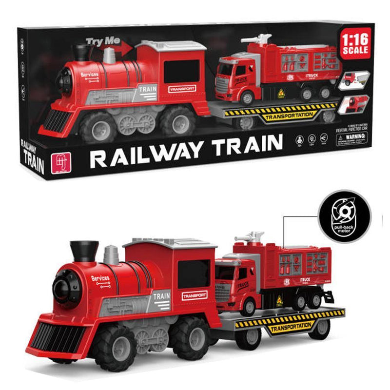 1:16 Scale Light & Music Railway Train - Red Color - Gamplanet