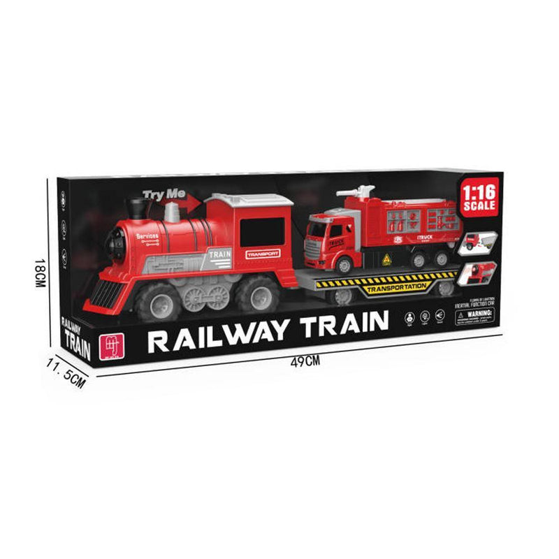 1:16 Scale Light & Music Railway Train - Red Color - Gamplanet