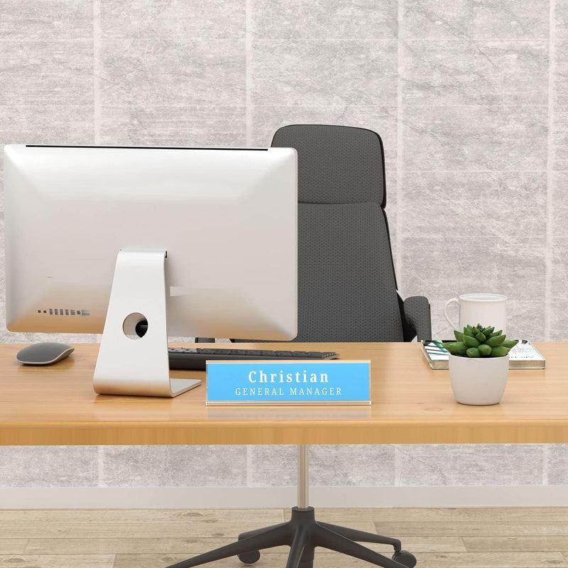 12 - Pack Acrylic Name Plates for Desks - Gamplanet