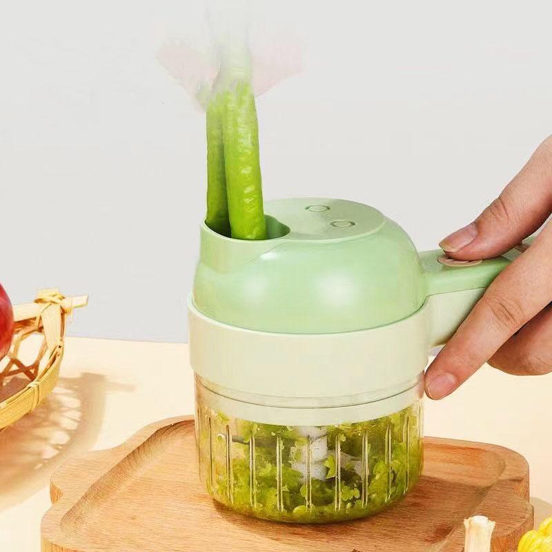 4 In 1 Vegetable Chopper Handheld Electric Vegetable Cutter