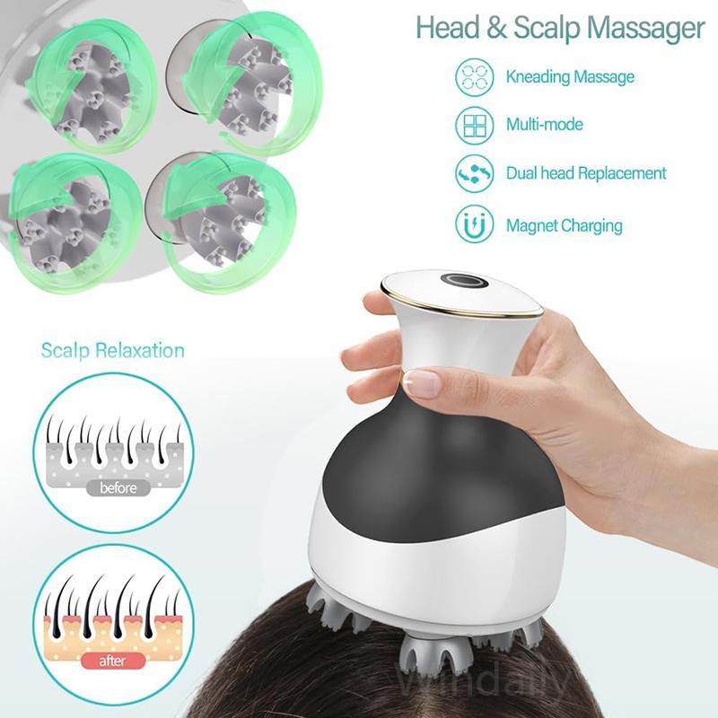 Wireless Electric Scalp Massager For Hair Growth Head Stress