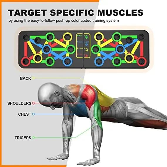 Gym Push-Up Bar Stand with Counter, Timer, and Adjustable Push-Up Board