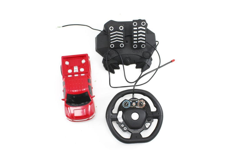 1:24 Scale High - Performance RC Sports Car with Steering Wheel & Foot Pedal Controls - Gamplanet