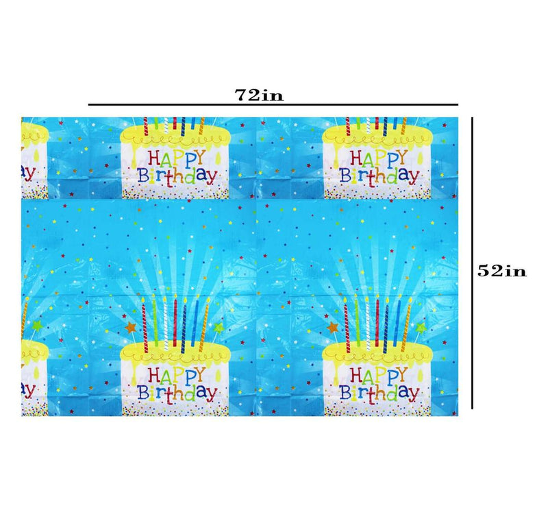 Disposable PE Table Cover for Rectangle Table Birthday Party Decorations - 54 x 72 , Blue