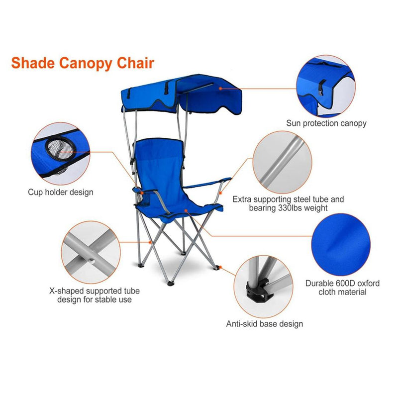 Portable Camping Recliner for Beach and Outdoor Activities, Foldable Outdoor Lounge Chair with Cup H