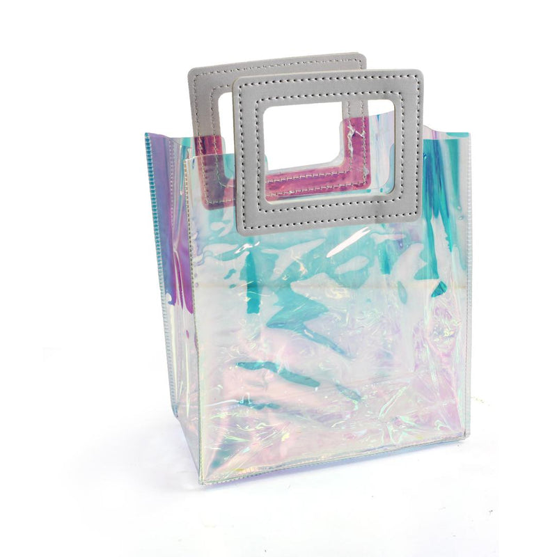 Transparent Clear Nylon Gift Bag High Quality PVC Handled Gift and Shopping Bag (Clear, 16x18x9 cm)