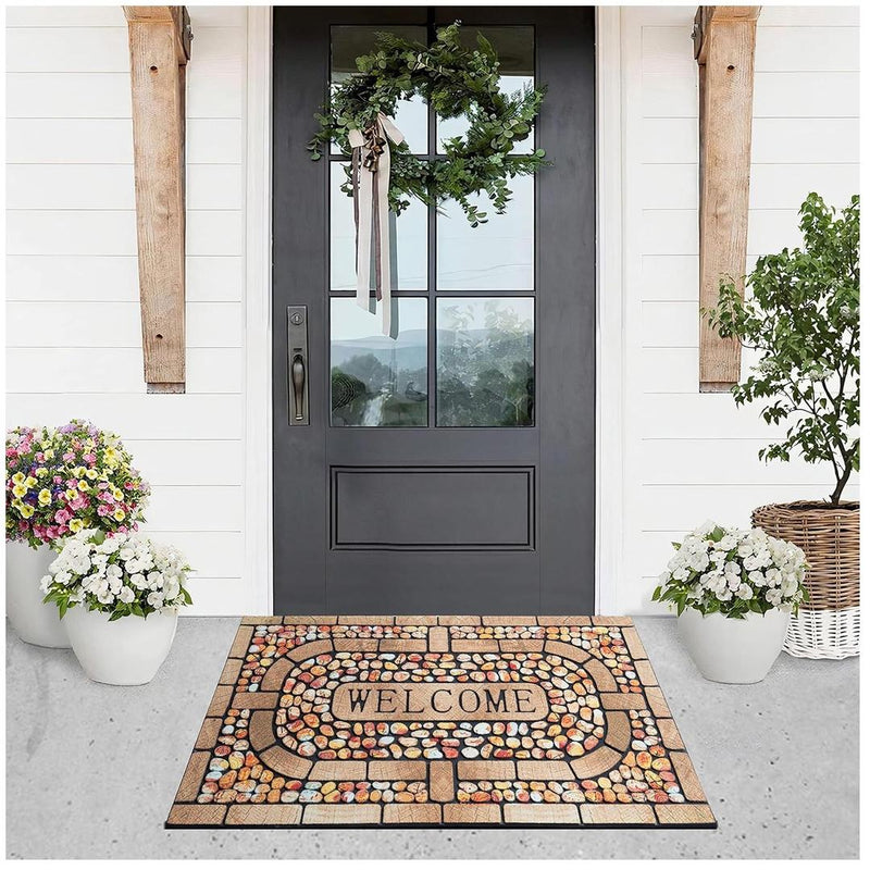 Stylish Welcome Mat, Outdoor & Indoor Door Mat Entryway Rug Doormat