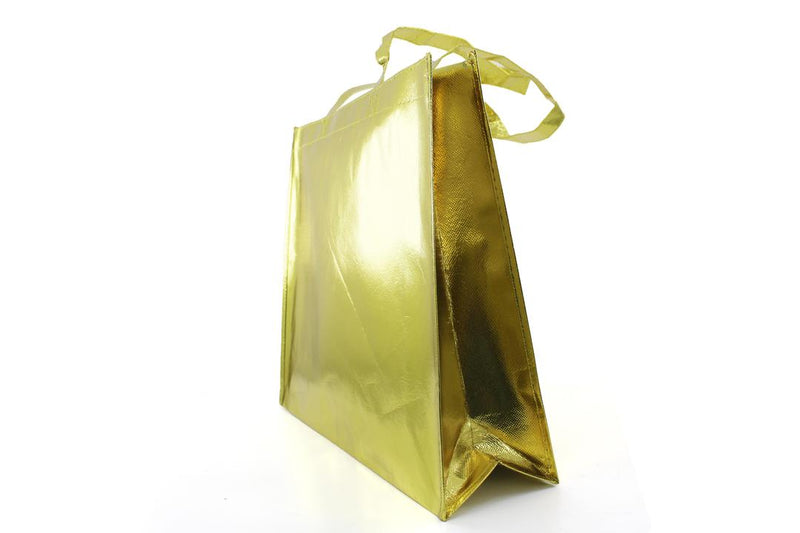 Reusable Non-Woven Fabric Grocery Tote Bag With Handle - 40 x 12 x 32cm, Golden