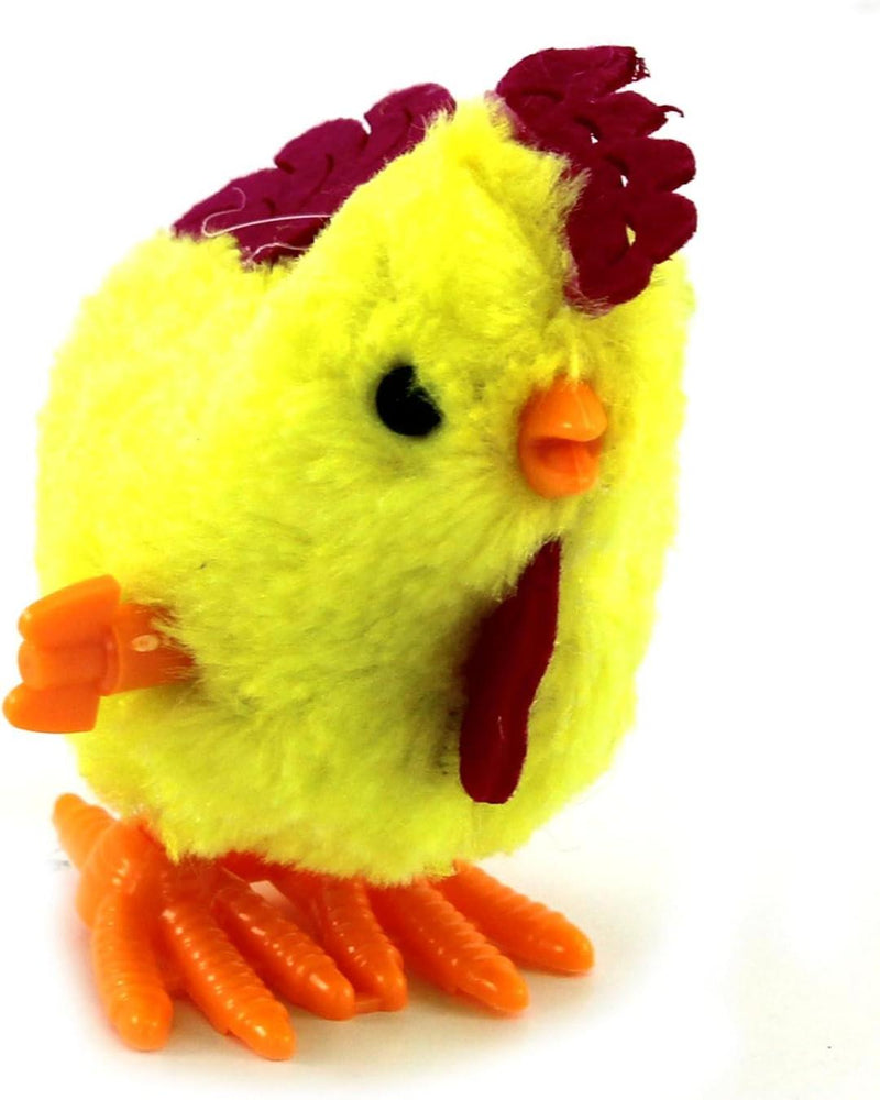 Rooster Yellow Wind Up Jumping Chicken Plush Toy Fun Novelty Toy for Party Favors