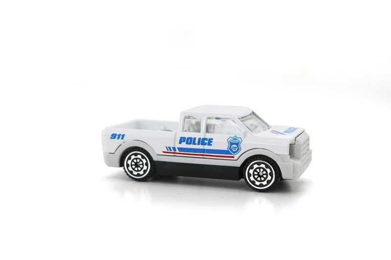 Kids Cars Toy Set Pack of 4 Perfect Birthday, Party, Christmas, or School Event Gifts (Police)