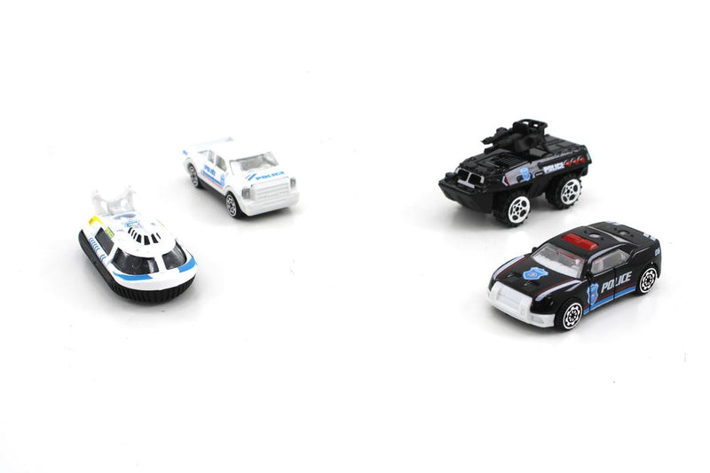 Kids Cars Toy Set Pack of 4 Perfect Birthday, Party, Christmas, or School Event Gifts (Police Vehicl