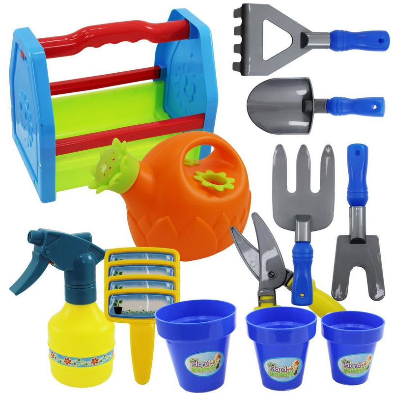 14 Pcs Beach Toys Tool Box Set Kids’ Gardening And Planting Kit Outdoor Play Set - 909012