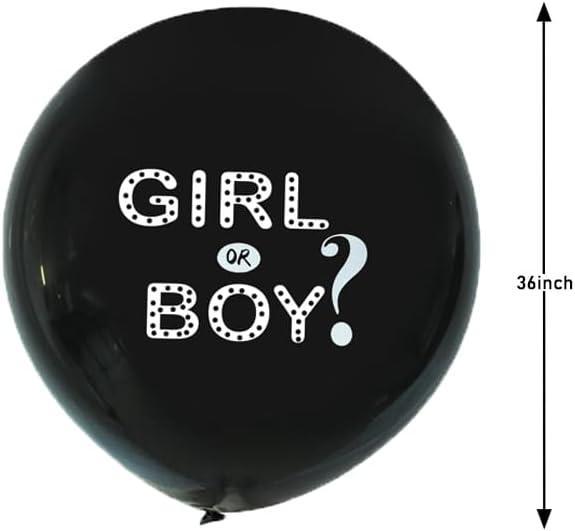 Black Gender Reveal Balloons 36-Inch Perfect for Baby Boy or Girl Shower (Girl & Boy)