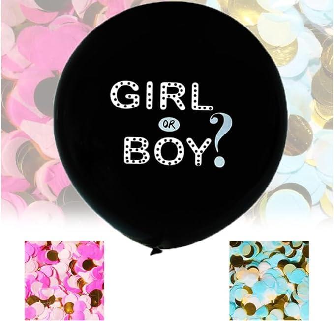 Black Gender Reveal Balloons 36-Inch Perfect for Baby Boy or Girl Shower (Girl & Boy)