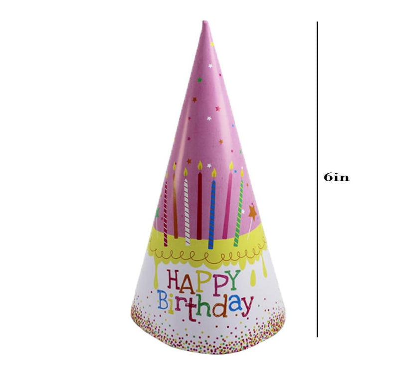 Happy Birthday Paper Hats Festive Headpieces For A Joyous Celebration, Pack of 6 (6-Inch)