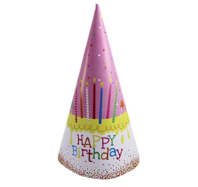 Happy Birthday Paper Hats Festive Headpieces For A Joyous Celebration, Pack of 6 (9-Inch)