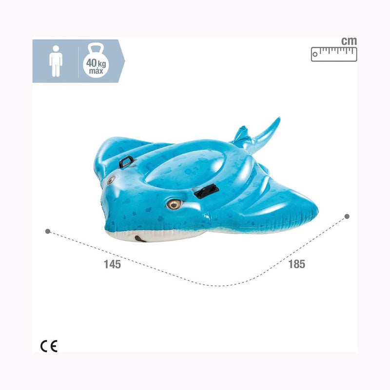 Stingray Ride-On - Inflatable Pool Toy for Kids 185 x 145cm