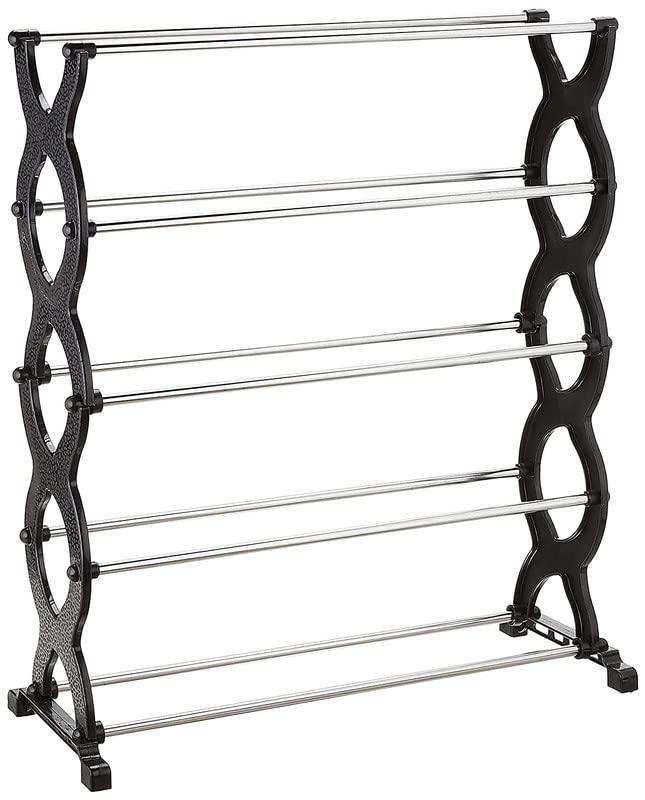 5-Tier Adjustable Shoe Rack Storage for 25 Pairs, Black