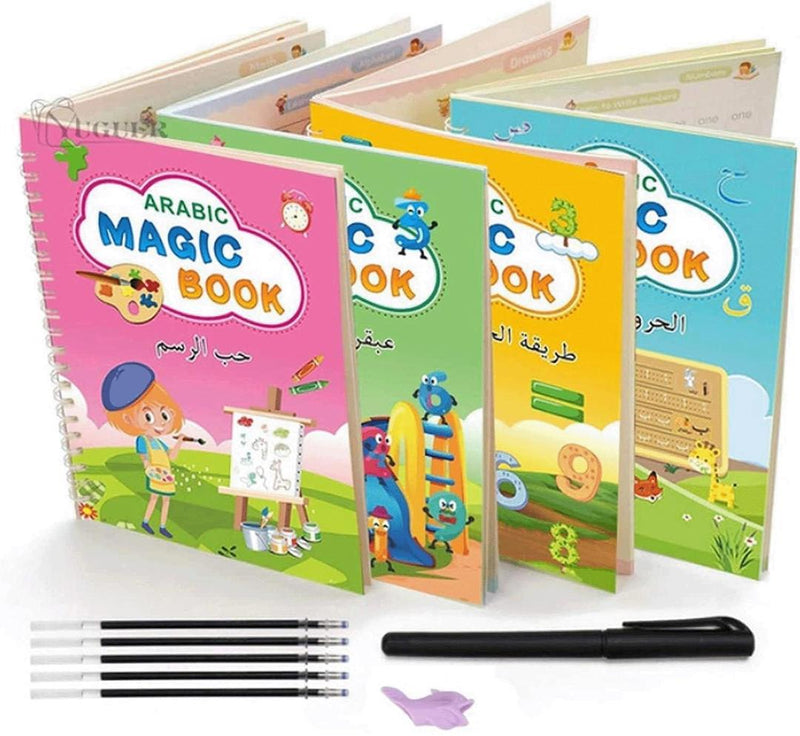 4 Pcs Arabic Magic Book Writing Practice Copybook