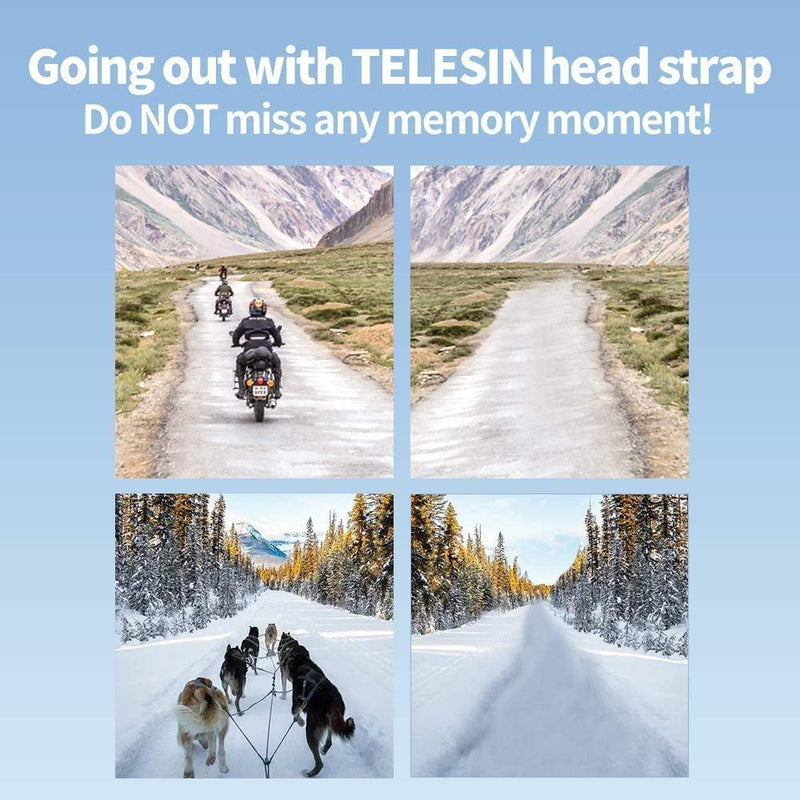 TELESIN Head Strap Mount 180° Rotation For GoPro HERO11/10/9 Insta360 DJI Osmo, 21122401