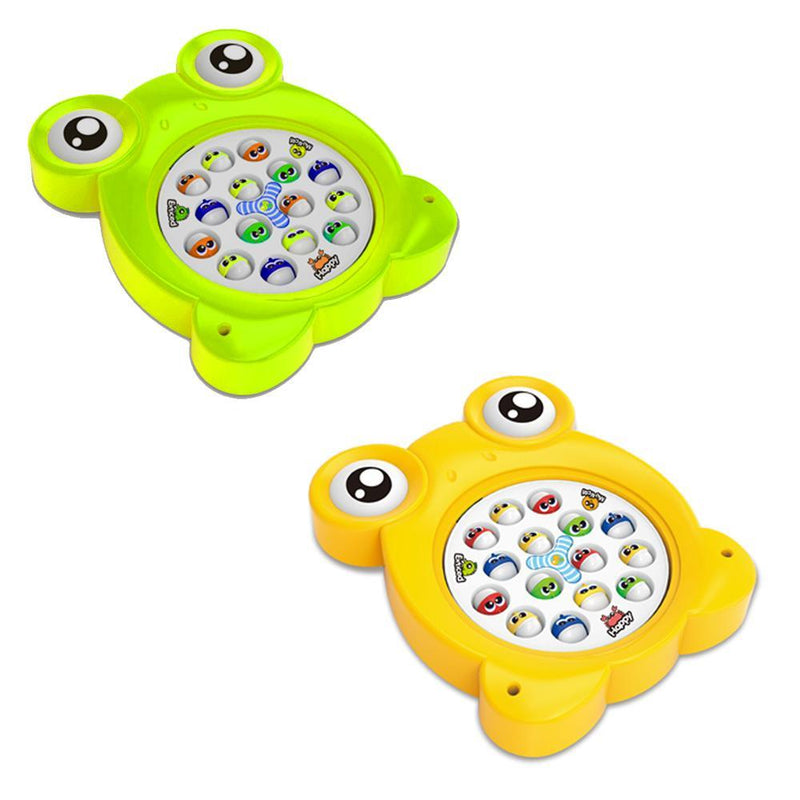 Automatic Rotating Fishing Frog Game Set - 15 Small Fish Included - Fishing Paradise in Assorted Col