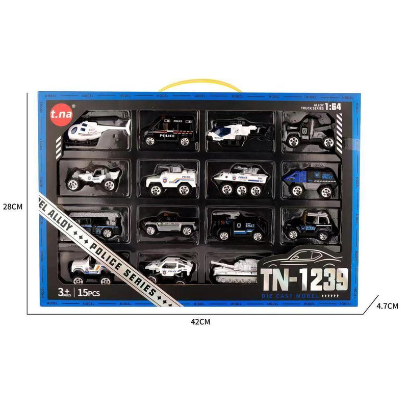 15-Piece Diecast Police Series Set