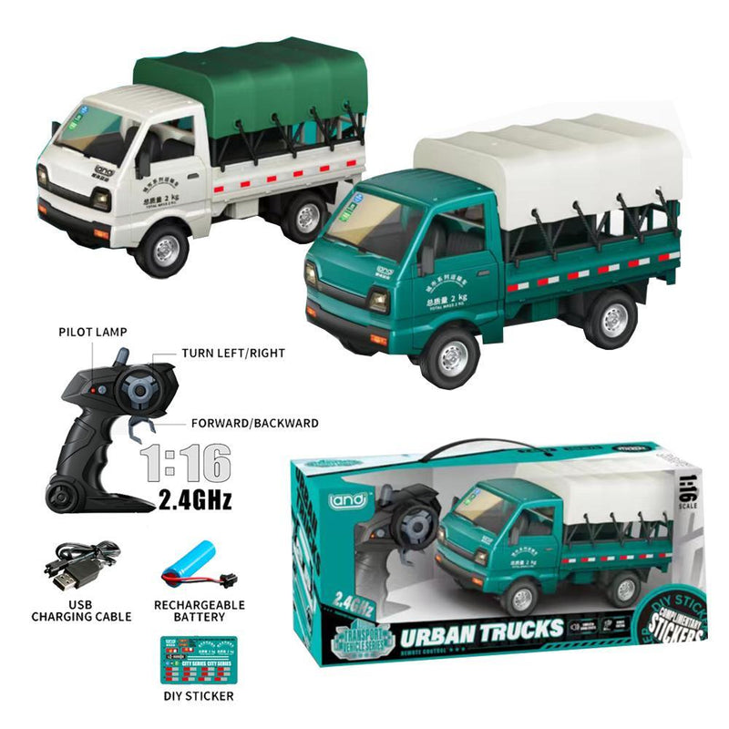 RC Urban Rooftop Truck1:16 2.4G Dual Frequency -  DIY Sticker - Manual Door Opening