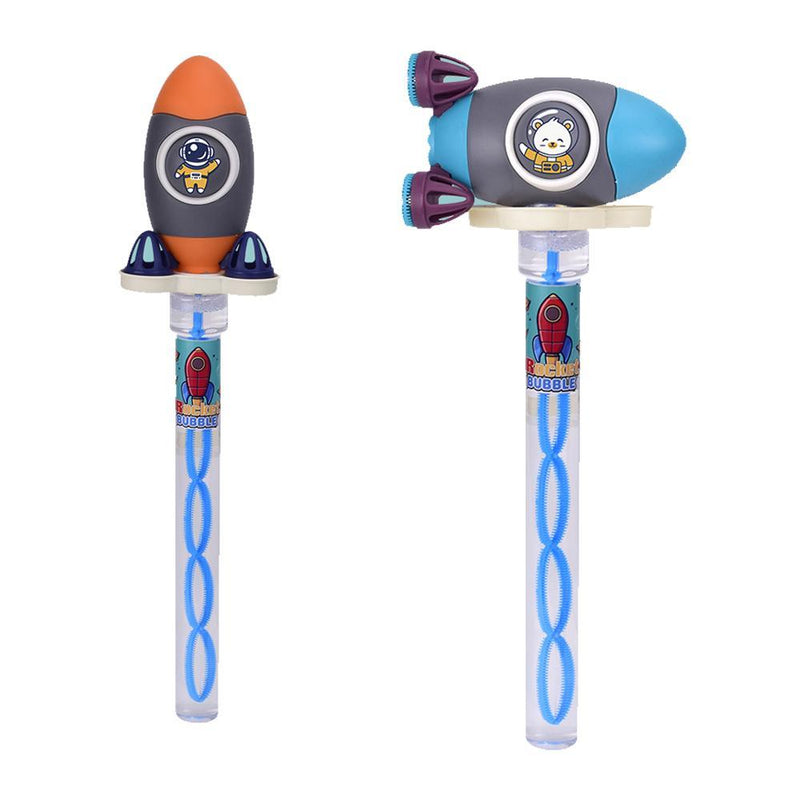 English Packaging Space Rocket 2-in-1 Bubble Rod 32cm-1 Pc Assorted