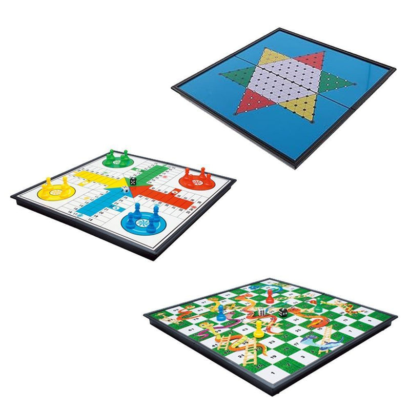 3 - in - 1 Folding Magnetic Board Game Set - Gamplanet