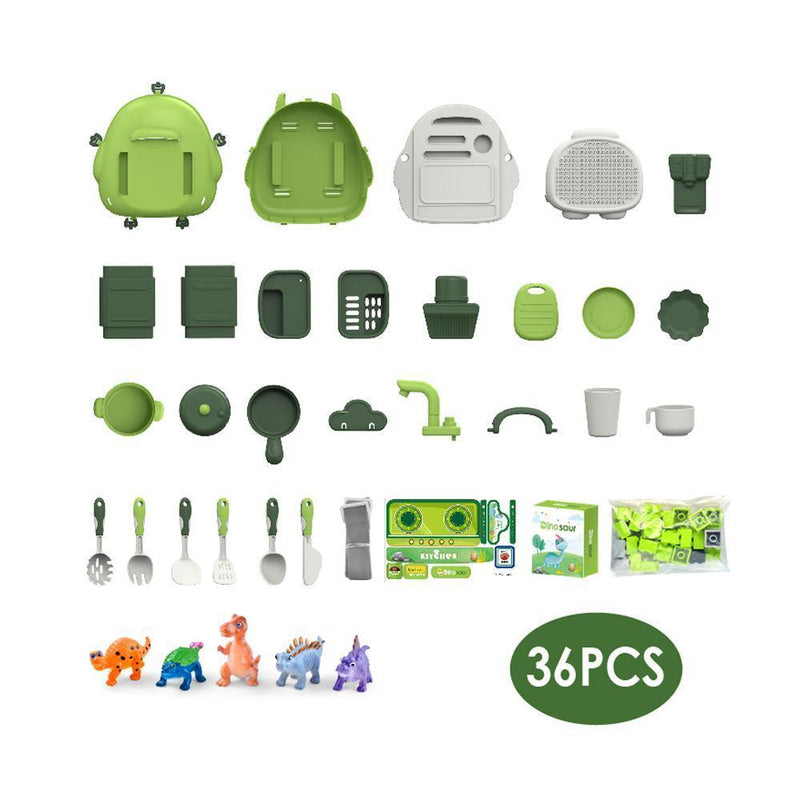 36 Pcs Dinosaur Themed Backpack 3 In Kitchen Set - Gamplanet