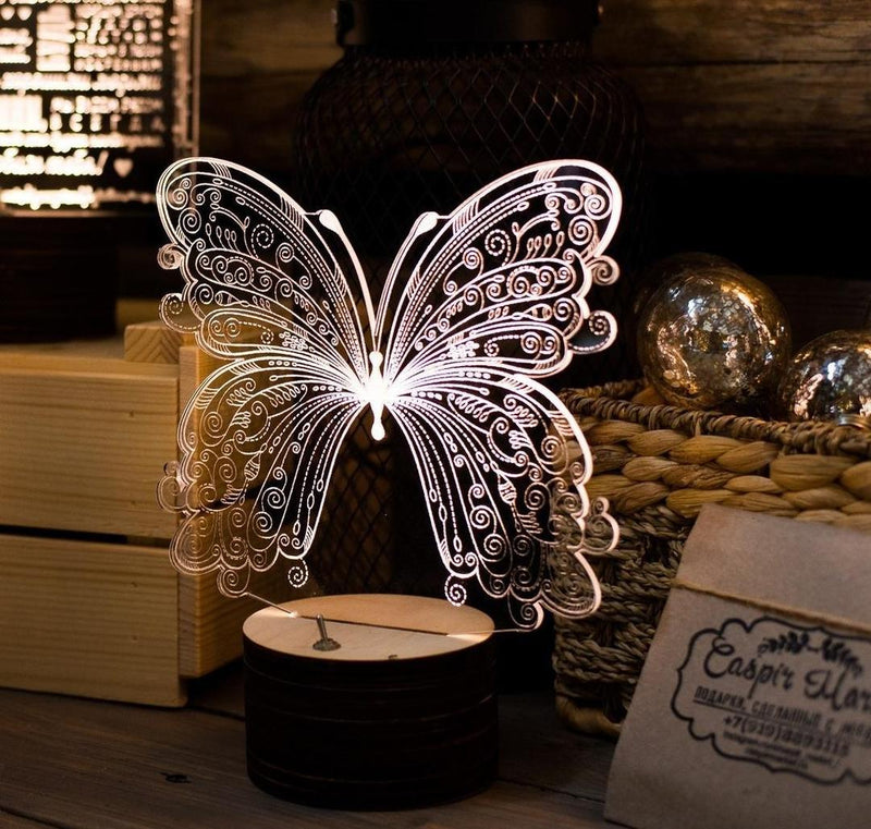 3D Acrylic Light Butterfly Lamp - Gamplanet