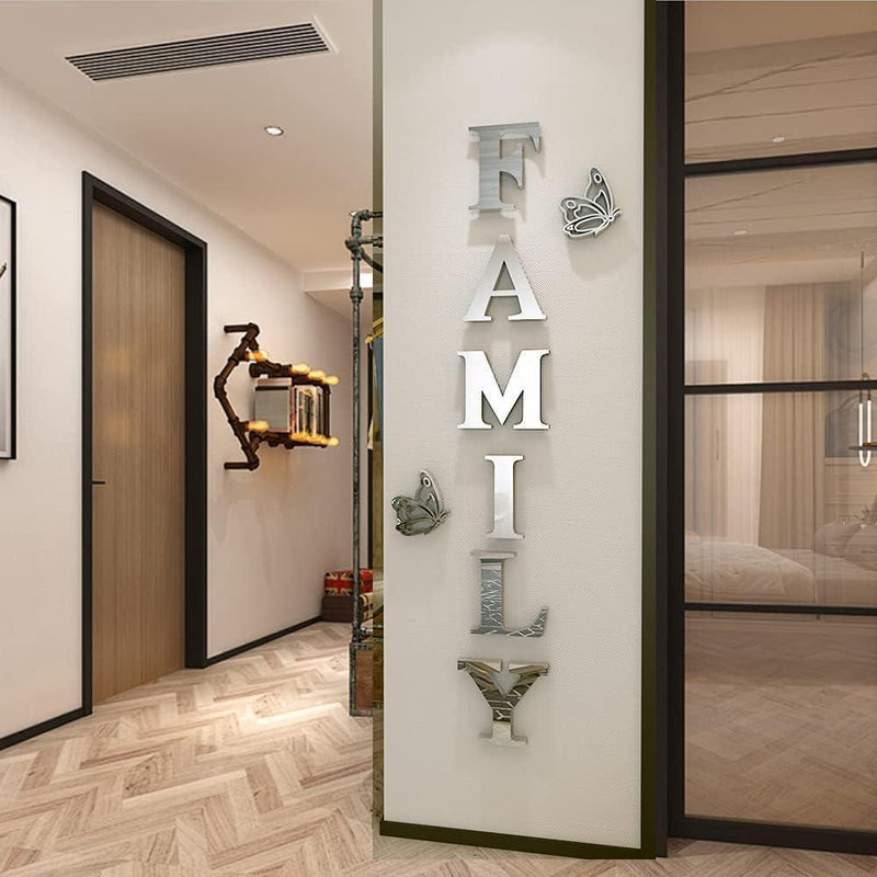 3D Family Sign Acrylic Mirror Wall Decor - Gamplanet