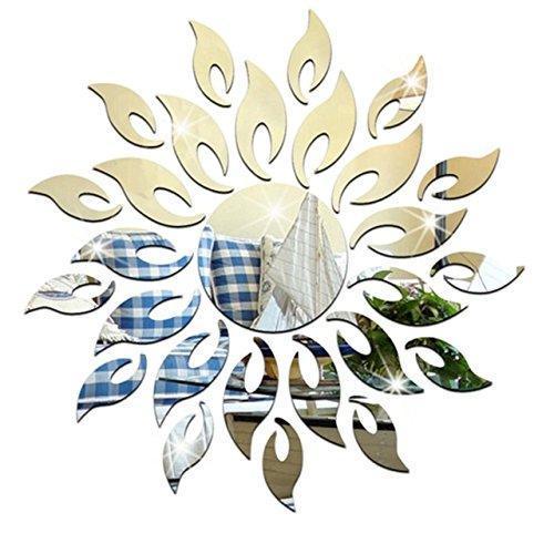 3D Sunflower Mirror Wall Round Acrylic Living Room - Gamplanet