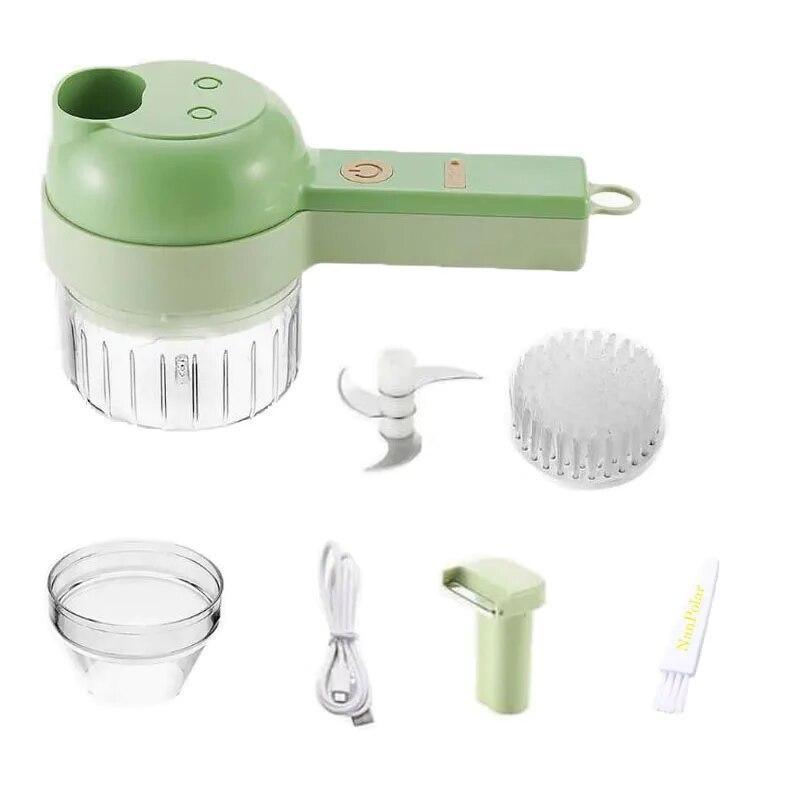 4 In 1 Vegetable Chopper Handheld Electric Vegetable Cutter - Gamplanet