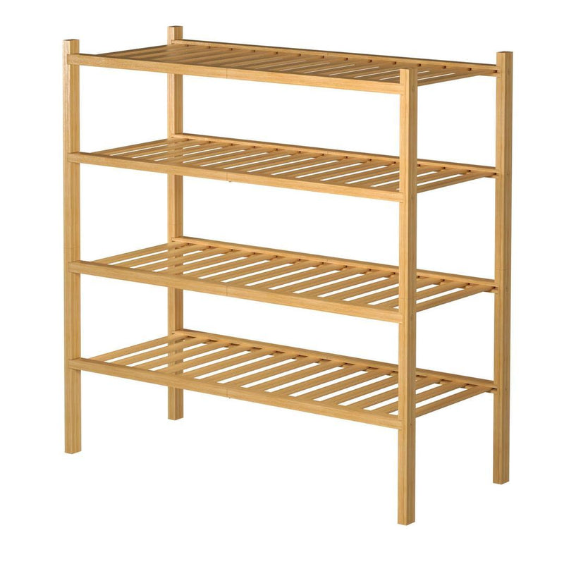 4 - Tier Free Standing Stackable Bamboo Shoe Rack - Gamplanet