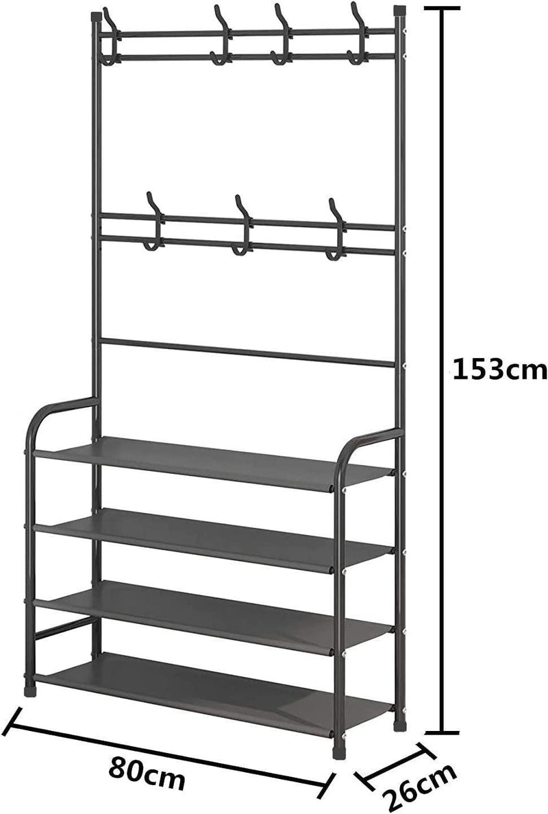 4 - Tier Multipurpose Rack for Clothes, Coats, and Shoe Storage - Gamplanet