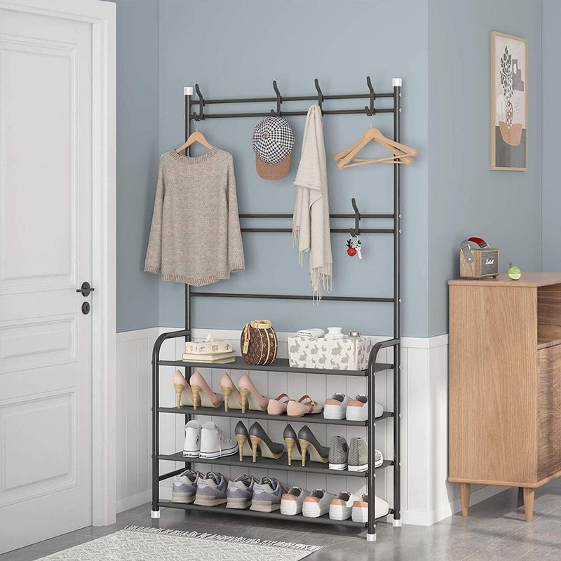 4 - Tier Multipurpose Rack for Clothes, Coats, and Shoe Storage - Gamplanet