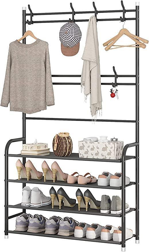 4 - Tier Multipurpose Rack for Clothes, Coats, and Shoe Storage - Gamplanet