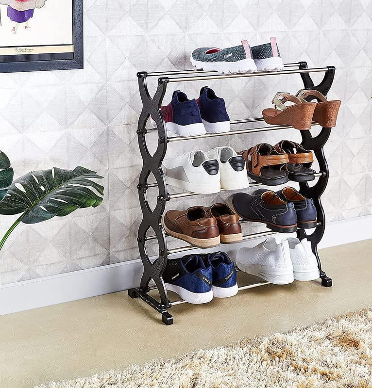 5 - Tier Adjustable Shoe Rack Storage for 25 Pairs, Black - Gamplanet