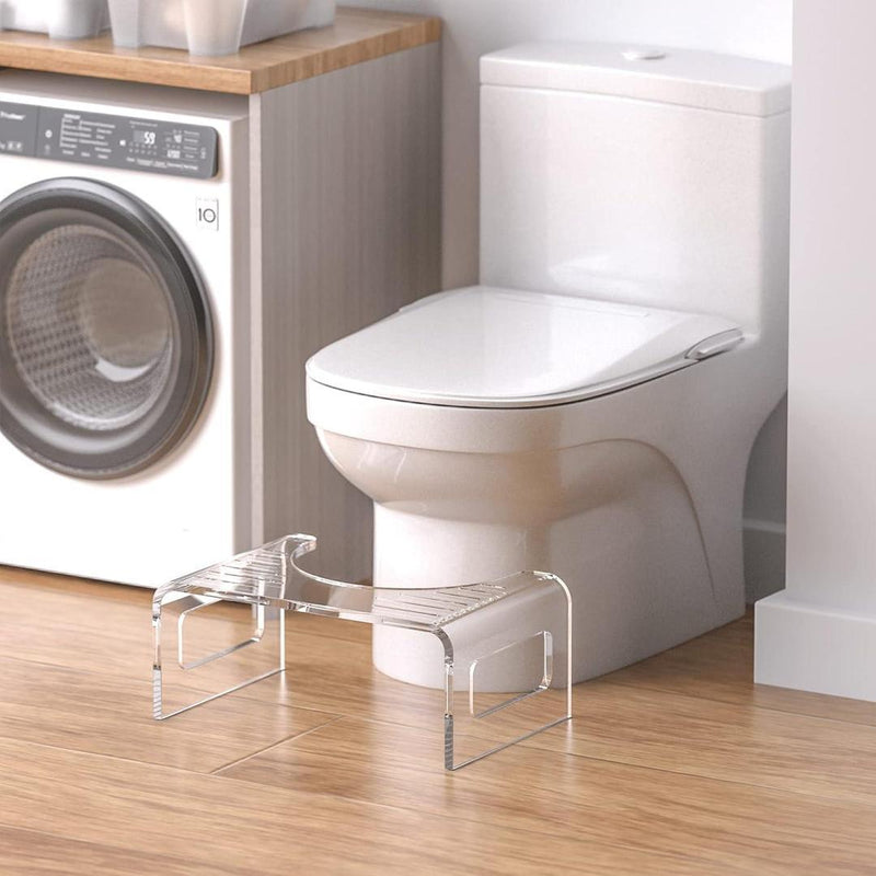 7 - Inch Clear Acrylic Toilet Stool - Gamplanet