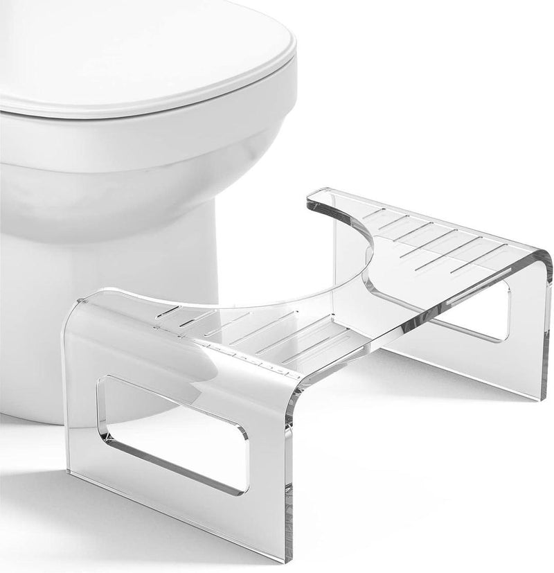 7 - Inch Clear Acrylic Toilet Stool - Gamplanet