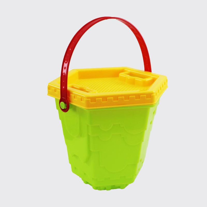 7 Pcs Beach Toys Set Sand Toy with Bucket, Strainer, 2 Moulds, Rake, And Small Shovel - 909034 - Gamplanet