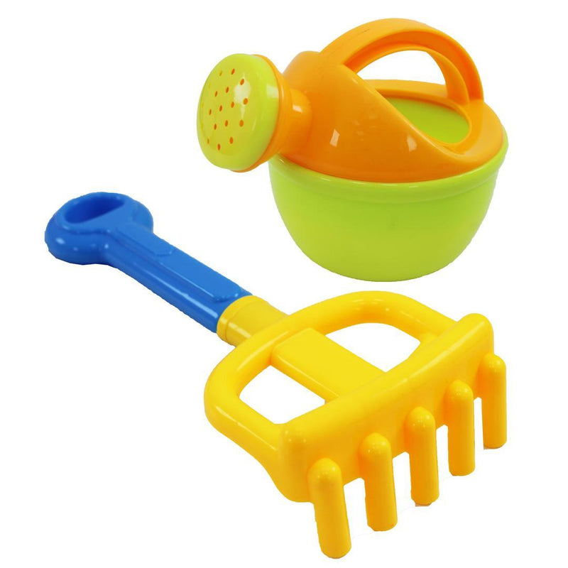 7 Pcs Beach Toys Set Sand Toy with Bucket, Strainer, 2 Moulds, Rake, And Small Shovel - 909034 - Gamplanet