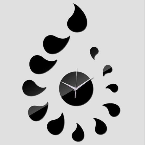 Acrylic Mirror Clock Modern Abstract Water Drops - Gamplanet