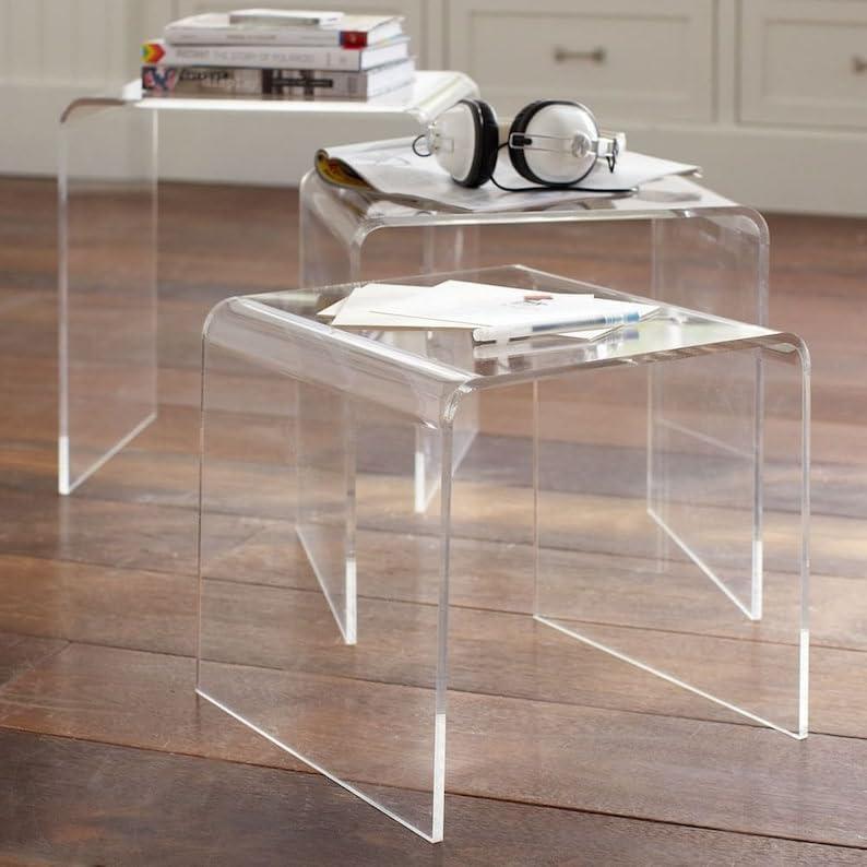 Acrylic Nesting Coffee Table - Portable & Modern Table Set - Gamplanet