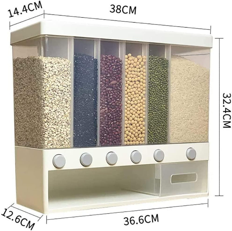 Adjustable 6 - Grid Wall - Mounted Storage for Dry Grains - Gamplanet