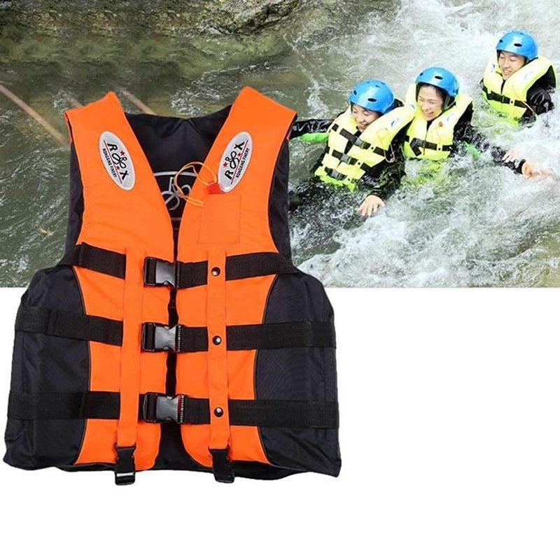 Adult Large Size Swim Jacket High Visibility 3 Belt Swim Vest with Reflecting Tape - 46 x 54cm - Gamplanet