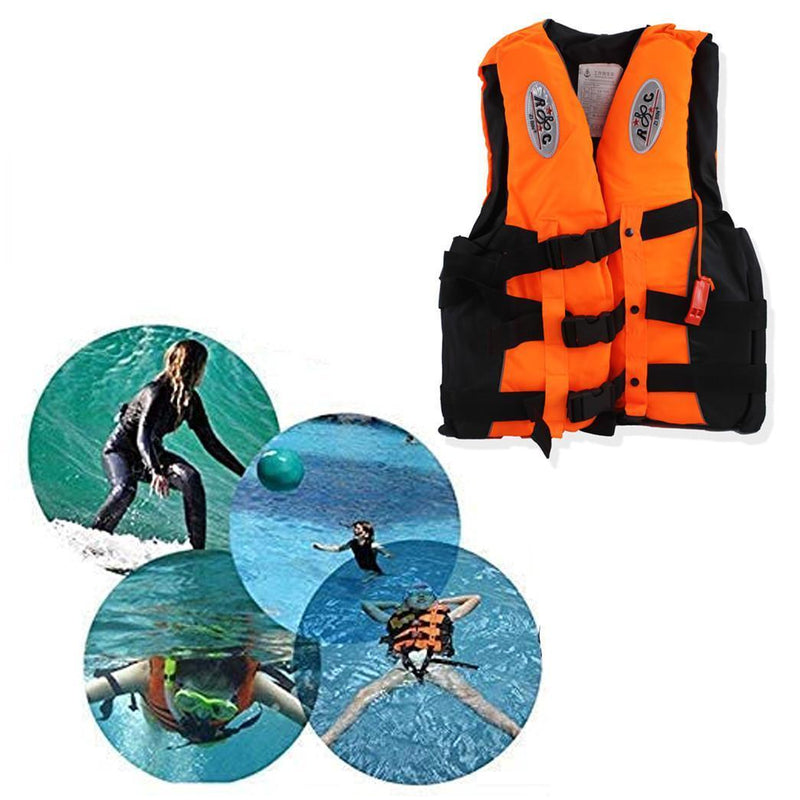 Adult Large Size Swim Jacket High Visibility 3 Belt Swim Vest with Reflecting Tape - 46 x 54cm - Gamplanet