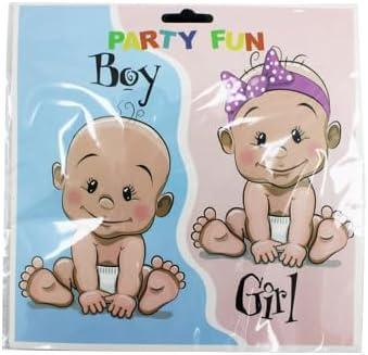 Black Gender Reveal Balloons 36 - Inch Perfect for Baby Boy or Girl Shower (Girl & Boy) - Gamplanet